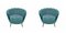 Armchairs in Turquoise Velvet by Spanish Manufactory, Set of 2 2