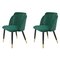 Spanish Chairs in Metal and Green Velvet by Spanish Manufactory, Set of 2 1