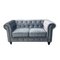 Chester Premium 2-Sitzer Sofa aus grauem Samt von Europa Antiques 1
