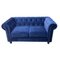 Chester Premium Two-Seater Sofa in Navy Blue Velvet by Europa Antiques, Image 3