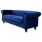 Chester Premium Drei-Sitzer Sofa aus dunkelblauem Samt von Europa Antiques 1