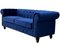 Chester Premium Three-Seater Sofa in Navy Blue Velvet by Europa Antiques, Image 4