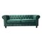 Sofá de tres plazas Chester Premium de terciopelo verde de Europa Antiques, Imagen 3