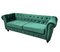 Sofá de tres plazas Chester Premium de terciopelo verde de Europa Antiques, Imagen 4