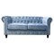 Chester Premium Two-Seater Sofa in Dusky Blue Velvet by Europa Antiques 1