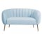 Light Blue Velvet Two-Seater Sofa by Europa Antiques 1
