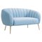 Hellblaues Zwei-Sitzer Sofa aus Samt von Europa Antiques 3