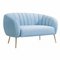 Light Blue Velvet Two-Seater Sofa by Europa Antiques, Image 4