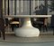 Mesa de comedor de diseño redonda en blanco mate de Europa, Imagen 4
