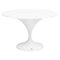 Mesa de comedor de diseño redonda en blanco mate de Europa, Imagen 1