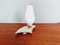 Metal Lacquered Bedside Lamp in White Satin Glass, 1950s 3