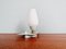 Metal Lacquered Bedside Lamp in White Satin Glass, 1950s 9