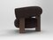 Cassette Armchair in Outdoor Tricot Brown Fabric and Smoked Oak by Alter Ego for Collector 3