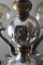 Lámpara de araña modernista de cromo y latón, años 20, Imagen 3