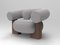 Cassette Armchair in Outdoor Tricot Grey Fabric and Smoked Oak by Alter Ego for Collector 2