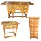 Side Table, Nightstand and Chest in Mango Wood, Spain, 1980s, Set of 3, Image 1