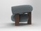 Cassette Armchair in Outdoor Tricot Light Seafoam Fabric and Smoked Oak by Alter Ego for Collector, Image 3