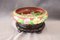 Cloisonne Bowl on Wooden Stand, 1980s, Set of 2 8