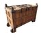 Early 19th Century Paneled Wooden Trunk on Wheels 1