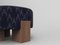 Cassette Pouf in Outside Baldac Blue Fabric and Smoked Oak by Alter Ego for Collector 2