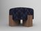 Cassette Pouf in Outside Baldac Blue Fabric and Smoked Oak by Alter Ego for Collector 1