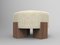 Cassette Pouf in Outside Spugna Beige Fabric and Smoked Oak by Alter Ego for Collector 1