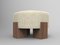 Cassette Pouf in Outside Spugna Beige Fabric and Smoked Oak by Alter Ego for Collector, Image 1