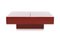 Red Lacquered Sliding Bar Coffee Table by Jean Claude Mahey, 1980s 9