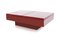 Red Lacquered Sliding Bar Coffee Table by Jean Claude Mahey, 1980s 4