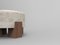 Cassette Pouf in Outside Tarim Beige Fabric and Smoked Oak by Alter Ego for Collector 2