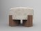 Cassette Pouf in Outside Tarim Beige Fabric and Smoked Oak by Alter Ego for Collector, Image 1