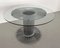 Italian Pedestal Dining Table in Chrome and Glass by Verner Panton, 1970s 1