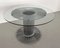 Italian Pedestal Dining Table in Chrome and Glass by Verner Panton, 1970s, Image 1