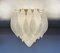 Murano Ceiling Lamp in Frosted Carved Glass Leaves, 1990, Image 7