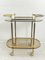 Mid-Century Oval Trolley in Brass and Smoking Glass, 1950s 2