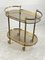 Mid-Century Oval Trolley in Brass and Smoking Glass, 1950s, Image 4