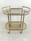 Mid-Century Oval Trolley in Brass and Smoking Glass, 1950s 1