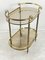 Mid-Century Oval Trolley in Brass and Smoking Glass, 1950s, Image 6