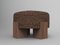 Cassette Pouf in Outside Tricot Brown Fabric and Smoked Oak by Alter Ego for Collector, Image 1