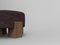 Cassette Pouf in Outside Tricot Dark Brown Fabric and Smoked Oak by Alter Ego for Collector 2