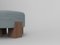 Cassette Pouf in Outside Tricot Light Seafoam Fabric and Smoked Oak by Alter Ego for Collector 2