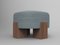 Cassette Pouf in Outside Tricot Light Seafoam Fabric and Smoked Oak by Alter Ego for Collector, Image 1