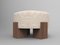 Cassette Pouf in Outside Tricot Linen Fabric and Smoked Oak by Alter Ego for Collector, Image 1