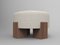 Cassette Pouf in Outside Tricot Off White Fabric and Smoked Oak by Alter Ego for Collector 1