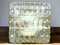 Große quadratische Mid-Century Einbaulampe aus klarem Blasenglas, 1970er 1