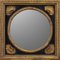 Vintage Round Ebony and Gold Leaf Wall Mirror, Italy, Image 1