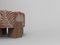 Pouf Cassette en Tissu Yucca Terracotta et Chêne Fumé par Alter Ego pour Collector 2