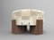 Cassette Pouf in Hymne Beige Fabric and Smoked Oak by Alter Ego for Collector 1