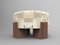 Cassette Pouf in Hymne Beige Fabric and Smoked Oak by Alter Ego for Collector, Image 1