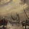 Emile Lammers, Paesaggio marino con barche, 1960, Olio su tela, con cornice, Immagine 6